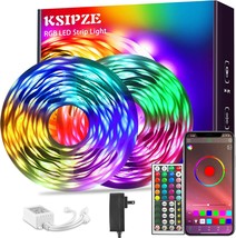 Ksipze 100ft Led Strip Lights (2 Rolls of 50ft) RGB Music Sync Color Changing, - £23.89 GBP