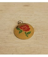 Vintage Jewelry Charm Pendant Rose 1980 - $19.99