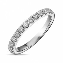 0.39 Ct VVS/DF 14K White Gold Lab Grown Round Diamond  Half Eternity Band Ring - $933.72