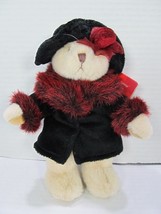 Russ Berrie Oksana Plush Bear Coat Hat Stuffed Animal 7&quot; Fancy Clothes w... - $11.30