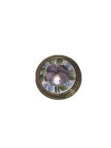 Stunning GAG Vintage Gold Filled Lilac Enamel Guilloche Pin Brooch Flower - £19.68 GBP