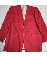 Roundtree &amp; Yorke Wool Silk Blazer 42R Red Sport Coat Suit Jacket S55ZR212 - $45.00