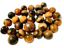 Vintage Marbles Lot Of 30 Black Browns About 17cm And One About 20cm Shooter - £44.85 GBP