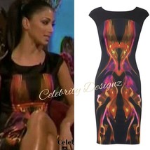 Nicole Satin Kaleidoscope Midi Dress with Back Zip Dress AUS STOCK RRP $100 - $49.99