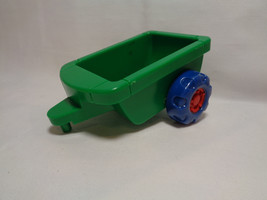 Plastic Dollhouse Miniatures Green Plastic Wagon Blue Tires - £1.42 GBP