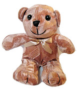 Cute Copper Colored 9&quot; Teddy Bear Stuffed Animal Textured Soft Shiny Sheen - £7.85 GBP