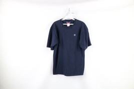 Vtg 90s Champion Mens Medium Faded Classic Logo Short Sleeve T-Shirt Navy Blue - £23.70 GBP