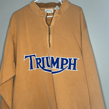 Orvis vintage Triump Motorcycle quarter zip sweatshirt, size 2 XL - £38.83 GBP