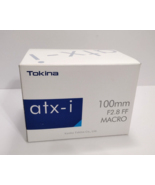Tokina ATX-I 100mm F2.8 Full Frame Macro Lens For Nikon F-Mount Cameras ... - £298.02 GBP