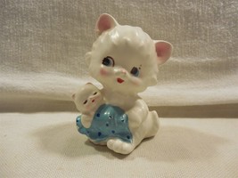 Vintage Napco Japan Ceramic White Mother &amp; Baby Cat Kitten Figurine C-9420 - £7.97 GBP