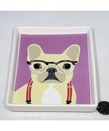 Magenta French Bulldog Trinket Dish Tray Desk Accessory Dog Suspenders G... - £10.35 GBP