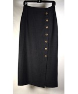 Giorgio Sant&#39; Angelo Wool Womens Pencil Gray Long Button Skirt 8 - $81.49 CAD