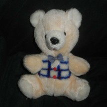 11&quot; Vintage 1984 Etone Creme Teddy Bear Stuffed Animal Plush Toy Blue Tuxedo - £18.67 GBP