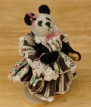 World of Miniature Bears Teddy Pandora Panda Bear Fancy Striped Dress LUCY - £26.03 GBP