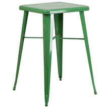 23.75SQ Green Metal Bar Table CH-31330-GN-GG - £117.46 GBP