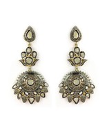 Antique Look Earrings , Diamond Polki Earrings , Victorian Look , Diamon... - $355.60 CAD
