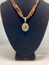 Vintage Avon Tiger&#39;s Eye Wooden Necklace - £11.78 GBP