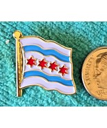 &quot;CHICAGO FLAG&quot; - CHICAGO, ILLINOIS LAPEL PIN -  Beloved and Iconic  RARE... - €5,14 EUR