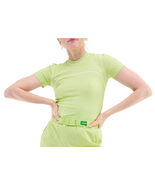 Halfdays Women&#39;s Mollie Performance Short Sleeve T-Shirt Green Stretch S... - $48.30 CAD