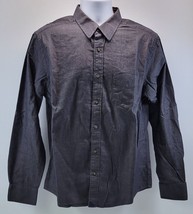 DA) UNTUCKit Men Charcoal Cotton Long Sleeve Button Down Slim Fit Shirt Large - £15.63 GBP