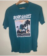 Body Glove TShirt Womens XS Blue Retro Palm Trees Ocean Nature "Free The Wave" - $11.83