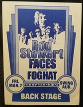 Rod Stewart &amp; Faces / Foghat - Vintage Original Real 1970&#39;s Cloth Backstage Pass - £15.46 GBP