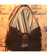 FOSSIL Black Signature Jacquard with Leather Trim Bag Handbag - £27.40 GBP