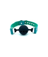 Teal Green Candice Leather  1.75&quot; Breathable Ball-Gag with Silver Hardwa... - £39.84 GBP