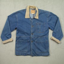 Vintage Sasson Denim Chore Barn Jacket Womens Medium Corduroy Collars 80... - $48.95
