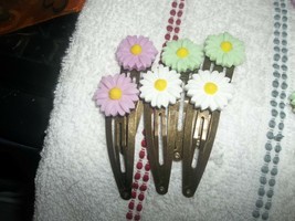 Jewelry Hair clips set of 6 assorted resin sunflowers on snap clips F37 E  - $8.54