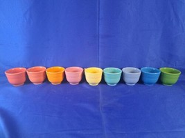 9 Piece FIESTA Peacock Cup Multi colored Fiestaware Coffee Cups  - £73.56 GBP