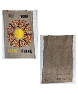 Vintage 1988 Custom Handmade LET YOUR LIGHT SHiNE Canvas Wall Garden Flag - £15.17 GBP