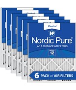 Merv 12 Pleated Ac Furnace Air Filters, 6 Pack, Nordic Pure 20X25X1. - $71.92