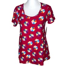 LuLaRoe Classic T Women&#39;s Top XS Fucshia with Colorful Triangles NWT - £13.99 GBP