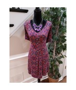 Roaman&#39;s Women&#39;s Multicolor Floral Rayon V Neck Short Sleeve Top Blouse ... - $472.17 MXN