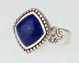 Beautiful Sterling Silver Lapis Wide Band Ring Sz 8 - $919.25 MXN