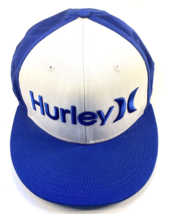 Hurley Cap Hat The Classics Snapback Adjustable Cotton Blue White Flat Bill - $8.90