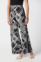 Joseph Ribkoff Black/Multi Geometric Print Pull On Wide Leg Pants 241072 - $72.45