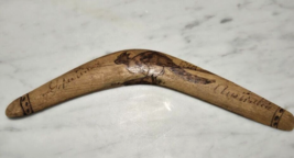 Vintage Wood Boomerang Greetings from Australia Souvenir Throwing Kangaroo - $17.81