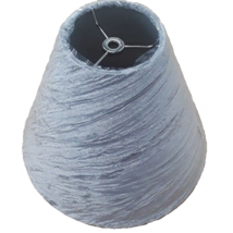 Gray Silver Velvet Crinkle Cone Lamp Shade New - £14.26 GBP
