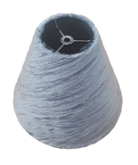 Gray Silver Velvet Crinkle Cone Lamp Shade New - £14.37 GBP