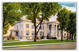 Leavenworth Contea Tribunale Casa Leavenworth Kansas Ks Unp Lino Cartoli... - £2.68 GBP