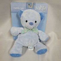 Baby By a Division of Carters Stuffed Plush Teddy Bear Blue Beanbag Rattle Toy - £100.66 GBP