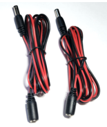 (2) DC Extension Cable 5.5mm x 2.1mm Male Female Power Cord 18AWG 10A Red Black - $7.99