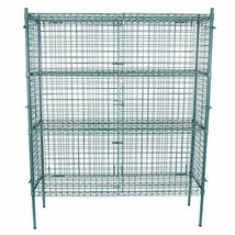 NSF Stationary Green Wire Security Cage Kit - 18 inch x 60 inch x 74 inch - $1,279.24