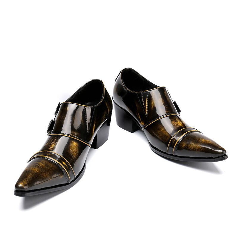 Primary image for Zobairou British Style mens shoes high heels italian dress shoes patent leather 