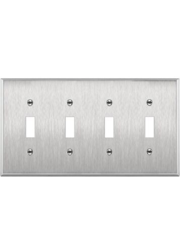 4 Gang Switch Plate Satin Nickel Finish By Allen + Roth NEW!!! - $3.95