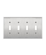 4 Gang Switch Plate Satin Nickel Finish By Allen + Roth NEW!!! - $3.95
