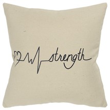 Black Taupe Canvas Strength Throw Pillow - £54.58 GBP
