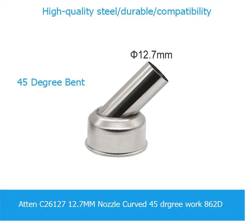 45 Degree Bent Curved Heat  Nozzle Sleeve For Atten ST-862D BGA Rework Station T - £47.80 GBP